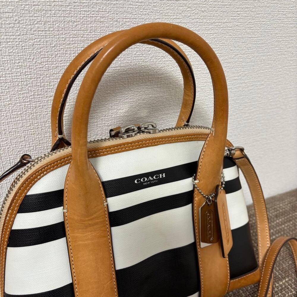 Coach Bleecker Striped Preston Satchel Classic - Picture 7 of 10